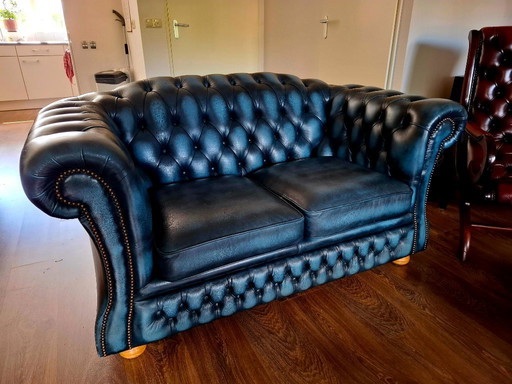 Chesterfield Springvale, antiek blauw
