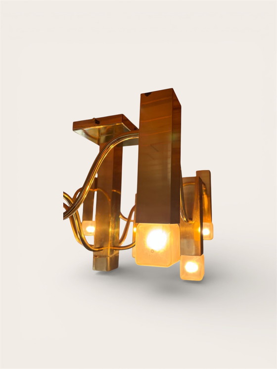 Image 1 of Lampada da soffitto di design vintage Gaetano Sciolari per Les Ateliers Boulanger