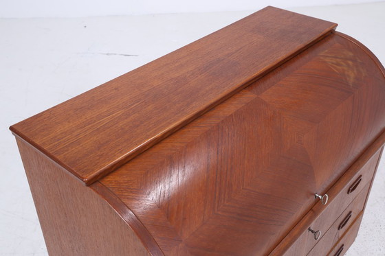 Image 1 of Mooi teak vintage secretaire bureau 60s | Mid Century bureau kast werktafel retro hout opslag #07-12