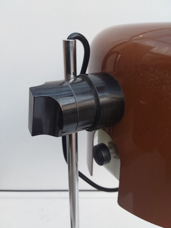 Image 1 of Coupe Joe Colombo 1ère édition lampe à poser marron chocolat O-Luce
