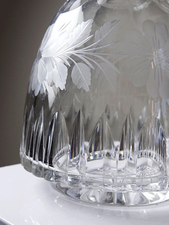 Image 1 of Antique cut and chiseled crystal decanter with floral decoration, Bohemia, 19th-20th century