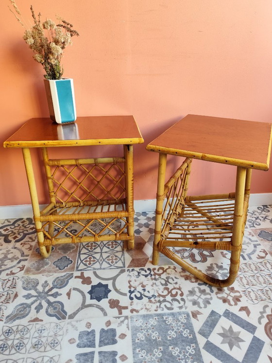 Image 1 of Chevets Vintage en Rotin