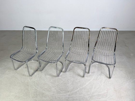Image 1 of Set of 4 Gastone Rinaldi chairs, vintage design, Flynn, Italy, 1970