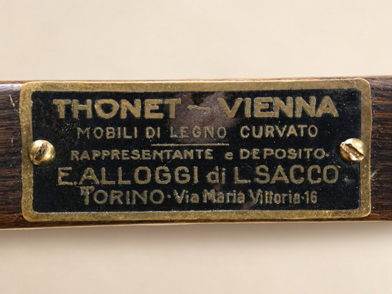 Image 1 of Appendiabiti da parete Thonet Vienna originale primi ’900, legno curvato Art Nouveau, targhetta distributore Torino