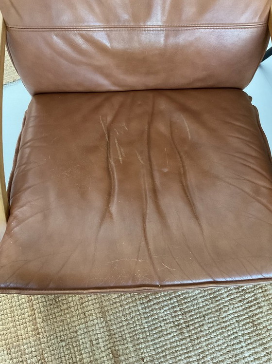Vintage IKEA Poang Armchair – Leather, Textile (photo 3 of 5)