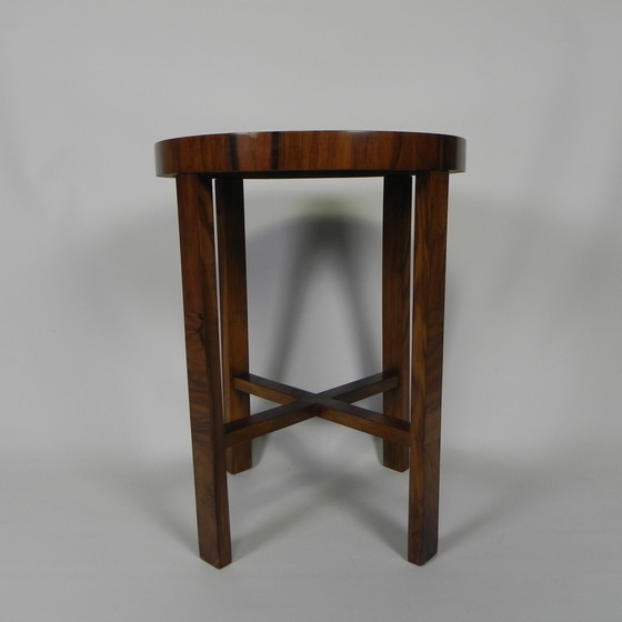 Image 1 of Carrot Walnut Art Deco Side Table, 1930s