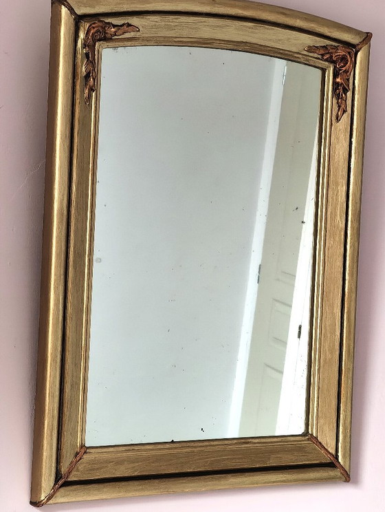 Miroir art déco au cadre en bois doré aux décorations florales – Wood (photo 7 of 10)