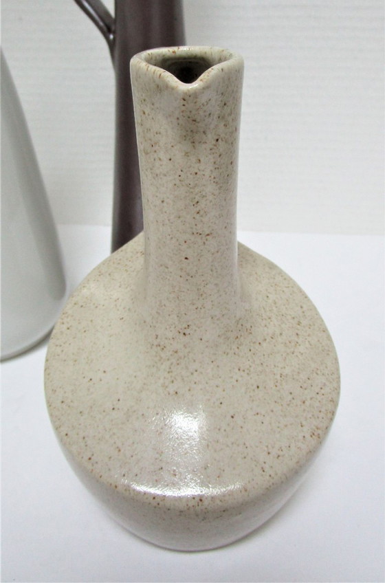 Image 1 of three soliflore vases stoneware ceramic vintage porcelain