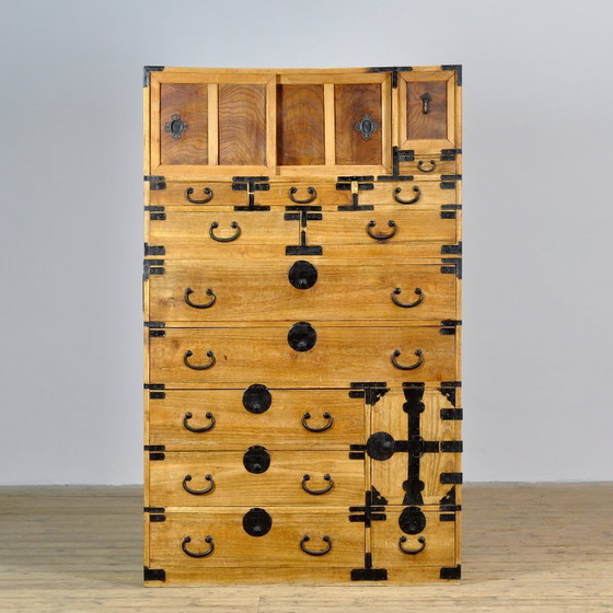 Japanese Tansu chest of drawers, circa 1880, Iron, Wood, Black (photo 2 of 14)