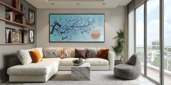 Sakura J538 - Grande Peinture Originale – Peintures et dessins, Canvas (photo 4 of 17)