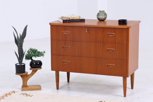 Vintage teak chest of drawers | Mid - Century drawer cabinet wood storage 60s #07-68