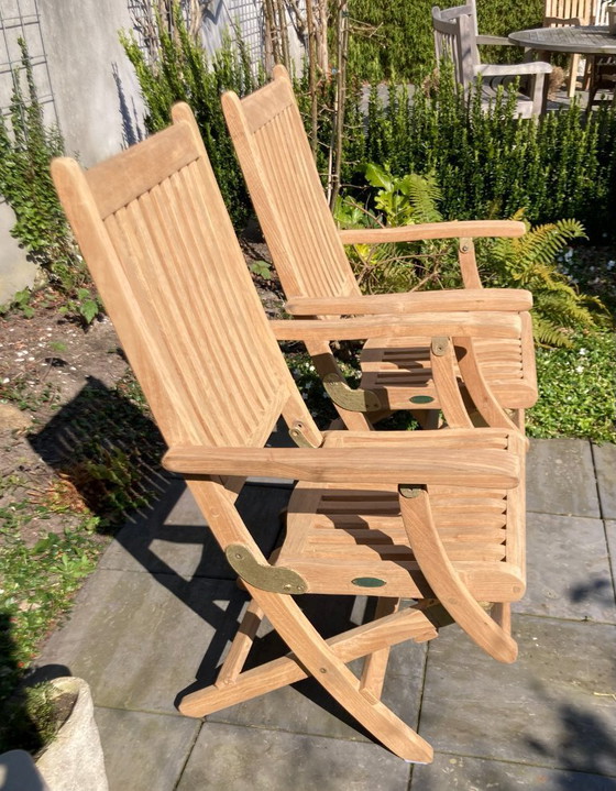 Image 1 of 2 zeer fraaie teakhouten tuinklapstoelen van Westminster