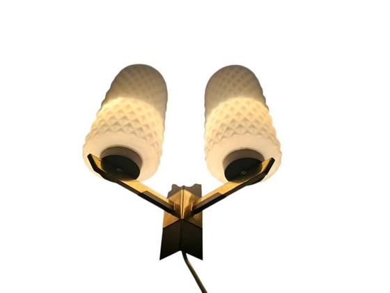 Image 1 of Targetti Sankey - Applique murale - 2 bras - Italie - luxe - laiton - métal - verre - années 50