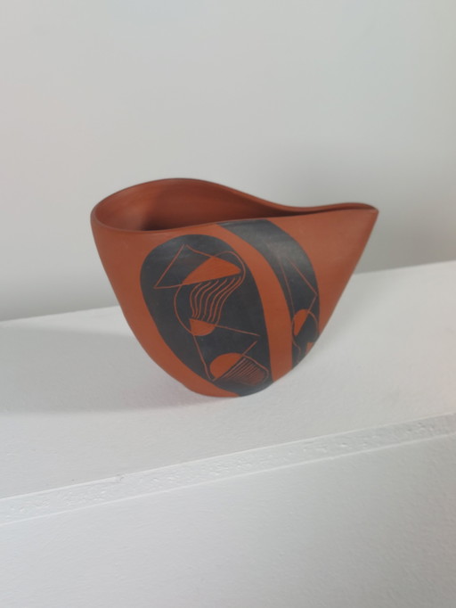 Vintage Mid Century Sgraffito Decor Vase by Rudi Stahl, 1950s