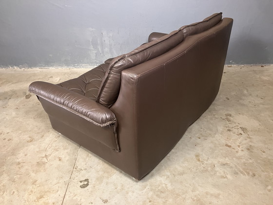 Image 1 of Canapé deux places seventies en cuir vintage