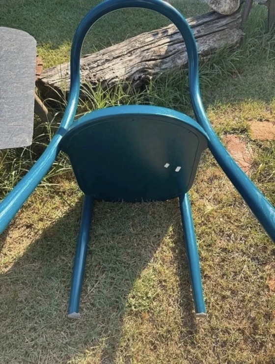 Pair of Moroso St. Mark Chairs by Martino Gamper, Ocean Blue, 2015, Chairs and lounge chairs, Wood (photo 7 of 14)