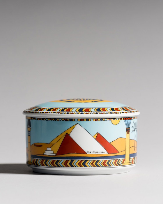 Image 1 of Rosenthal Porzellan Sammlerdeckel-Dose Nr.6 Eine Reise auf dem Nil Sammlerdose Reisen