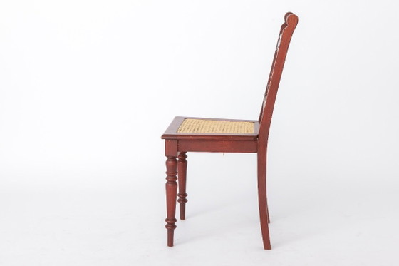 Sedia vintage belga tornita | Sedia in legno anni '40 con nuova seduta in rattan – Sedie da pranzo, Wood (photo 6 of 11)