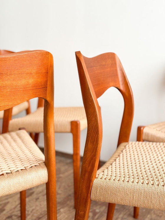 Image 1 of Niels O. Møller Modell 71 Esszimmerstuhl, 8er-Set für J.L. Mollers, 1951