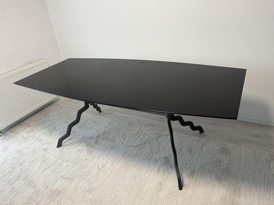 Image 1 of Zanotta Italia designer table with cast iron legs, custom-made