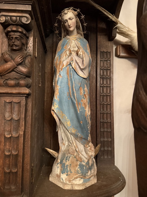 Antike Marienstatue – decoratieve objecten, Wood