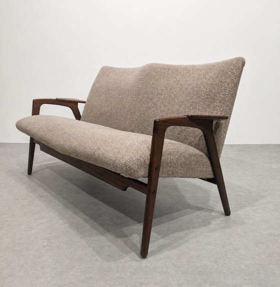 Image 1 of Vintage Scandinavian two-seater sofa in solid teak