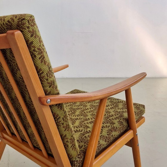 Mid-Century Fauteuil, Tsjechoslowaakse TON Fabriek, Vintage Jaren 60 70 – Textile, Wood (photo 3 of 8)