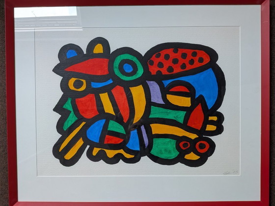 Image 1 of Paisaje vivo - acrílico sobre papel - enmarcado