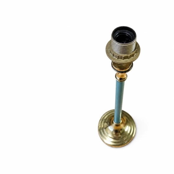 2 x Lampes en laiton et acier bleu de Kullmann / Années 1970 / – Brass (photo 2 of 6)