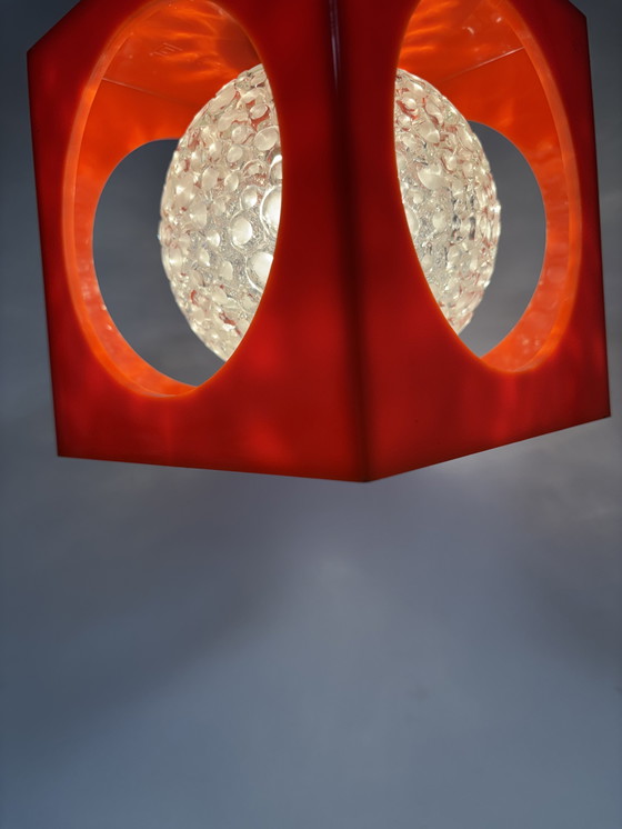 Image 1 of Suspension allemande style Spoutnik, années 70, style Mid-Century, en verre, par Richard Essig