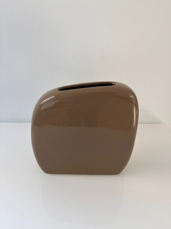 Keramikvase schokoladenbraun, Japandi Soft Design, Vasen, Modern (Foto 8 von 11)