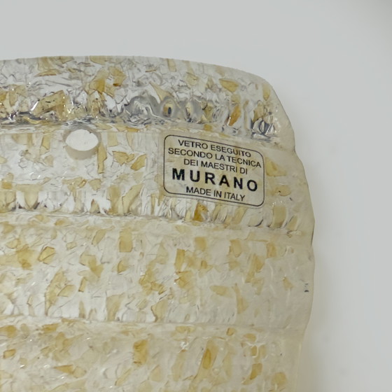 Image 1 of Coppia di lampade a conchiglia in vetro di Murano in stile Barovier della metà del secolo scorso