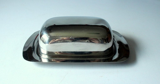 Beurrier vintage en acier inoxydable - stainless steel butter dish