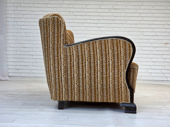 Image 1 of 1960s, Danish 3-seater sofa, original, brown furniture wool, beech wood.