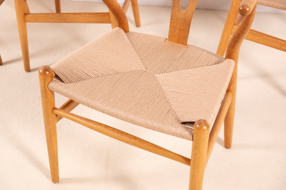Image 1 of 4 sillas Wishbone de roble CH24 de Hans J. Wegner, década de 1980