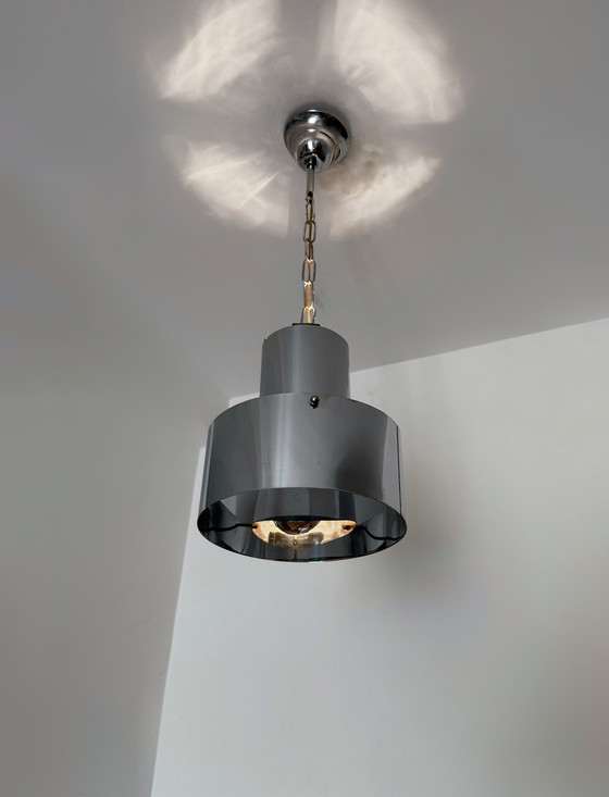 Image 1 of Kronleuchter aus verchromtem Metall italienisches Design der 70er Jahre