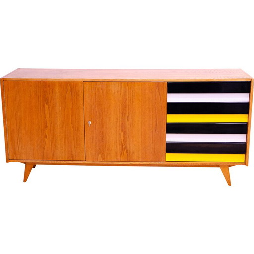 Vintage U-460 sideboard in beech wood by Jiří Jiroutek for Interiér Praha, Czechoslovakia 1960