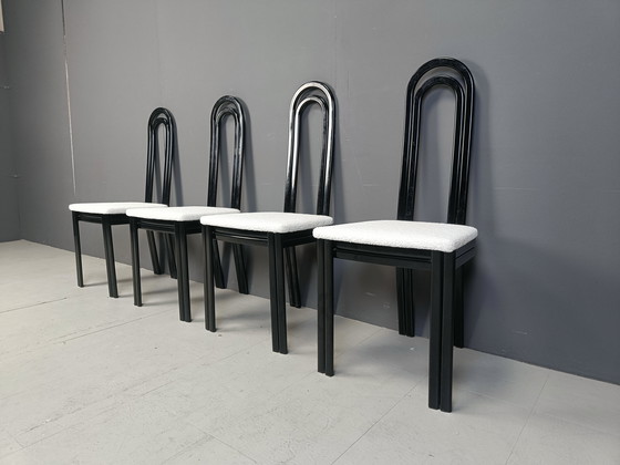 Image 1 of Ensemble de 4 chaises de salle à manger italiennes post-modernes, 1980S