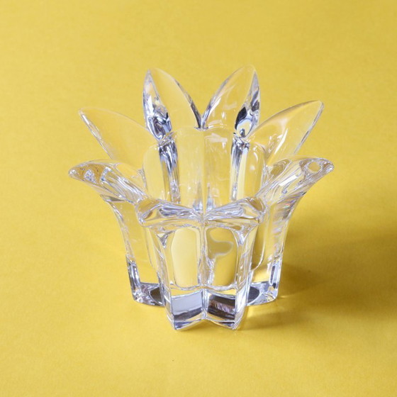 Image 1 of Vintage Royal Crystal Rock Laurus votiefkaarsenhouder: Italiaans loodkristal / jaren 1990