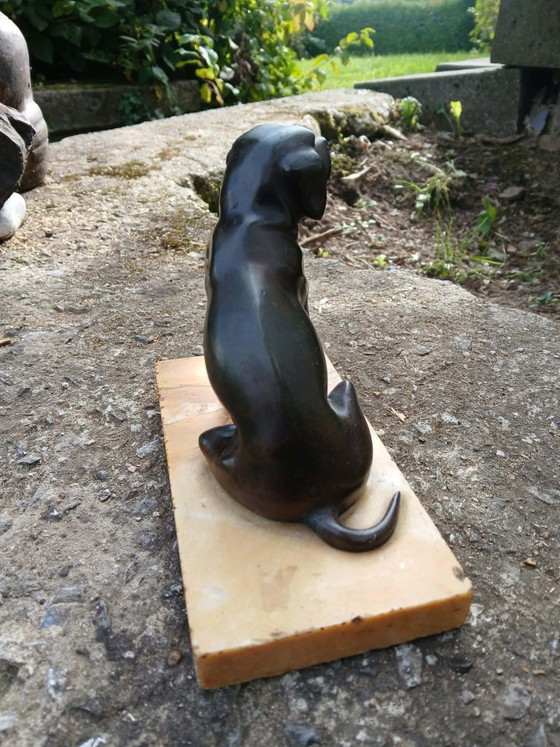 Tarjetero de Bronce Patinado, Perro con Mandíbula Articulada, Esculturas, Marrón (foto 6 de 6)