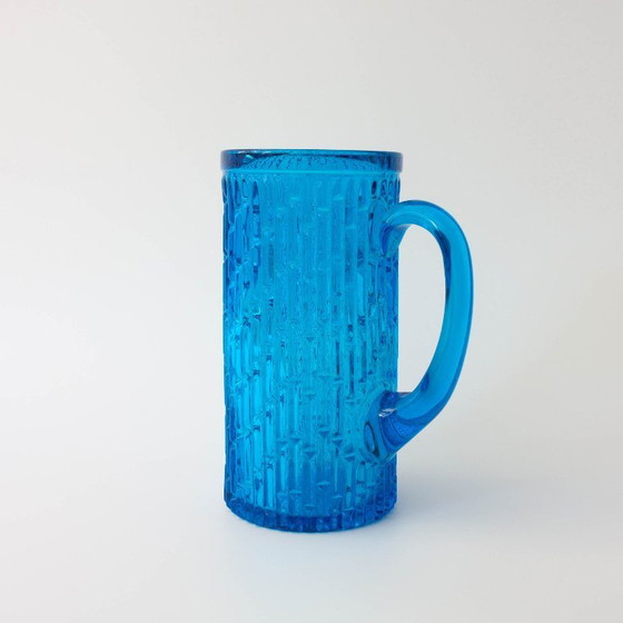 Vintage 1970s IVIMA Blue Glass Jug and Six-Glass Set, Glass & Decanter (photo 8 of 15)