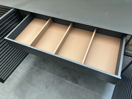 Rimadesio Alambra Low Sideboard 260cm Led Light Shelfs & Drawers – Dressoirs, Metal, Leather (photo 8 of 10)