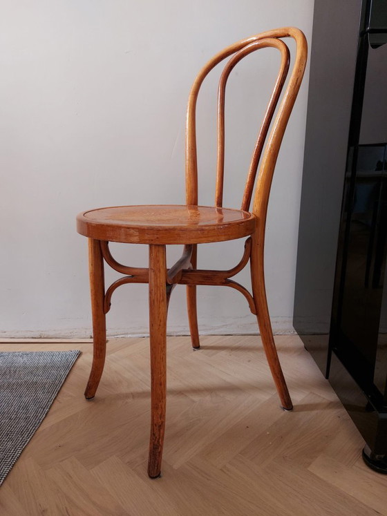 Image 1 of Satz von 6 authentischen Wilhelm Schauman Bugholz-Bistrostühlen – Jyväskylä, Finnland