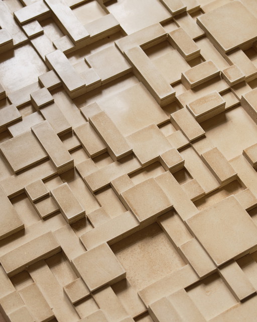 Brutalist wall sculpture