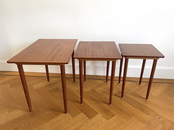 Image 1 of 60s Trio of Elegant Side Tables by Bramin, Denmark