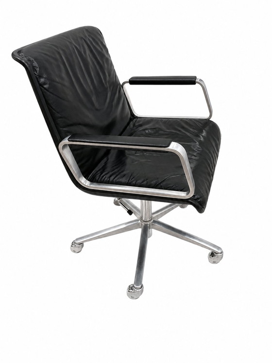Wilkhahn Delta 2000 bureaustoel – leer & aluminium – designklassieker – Wilkhan, Draaistoelen, Leather (photo 9 of 10)