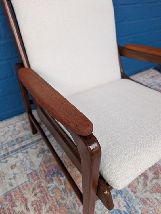 Poltrona Mid-century, Gelderland, Anni '60 – Poltrone, Legno, Cotone (photo 9 of 11)
