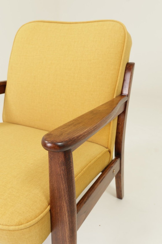 Image 1 of Vintage armchair yellow mellow velvet 1960 modern design 