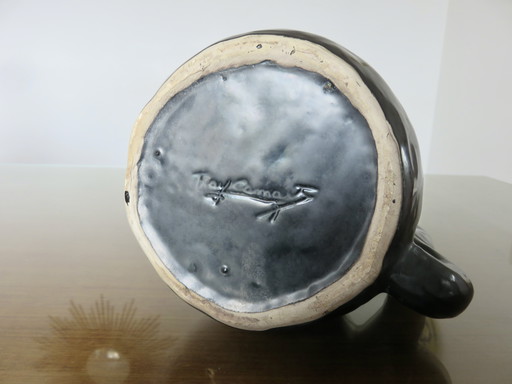 Large Ceramic Vase Signed Ray Camart in Vallauris, France, 50s-60s