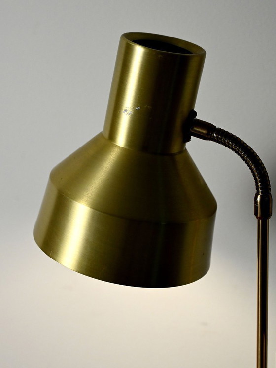 Image 1 of Gold-finish table lamp attributed to EWÅ, Värnamo